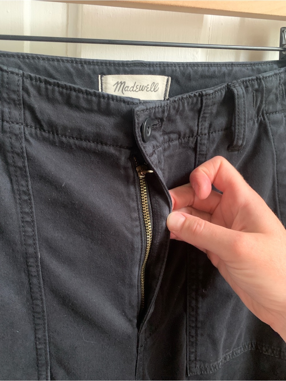 Madewell Low Slung Baggy Utility Pants Black Size 28 - Picture 4 of 6